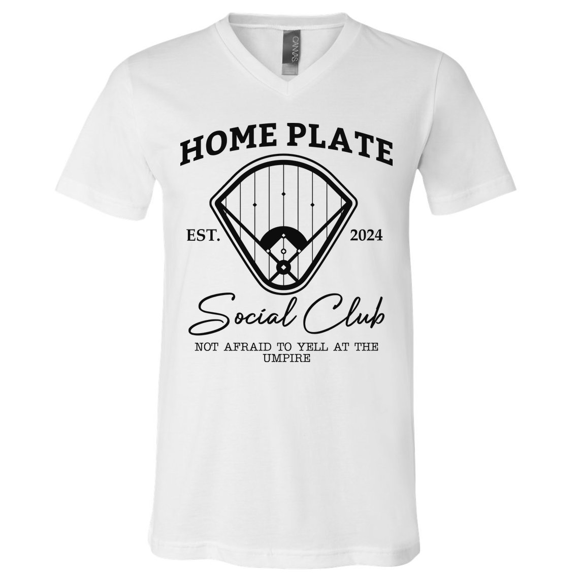 Home Plate Social Club Baseball Mom V-Neck T-Shirt
