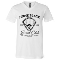 Home Plate Social Club Baseball Mom V-Neck T-Shirt