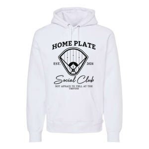 Home Plate Social Club Baseball Mom Premium Hoodie