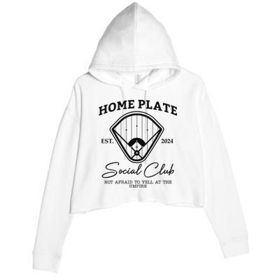 Home Plate Social Club Baseball Mom Crop Fleece Hoodie