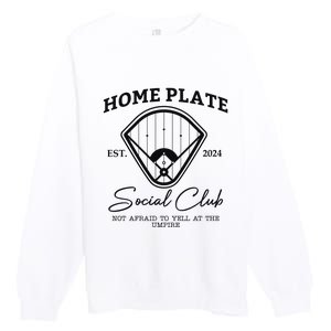 Home Plate Social Club Baseball Mom Premium Crewneck Sweatshirt