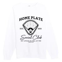 Home Plate Social Club Baseball Mom Premium Crewneck Sweatshirt