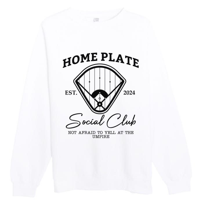 Home Plate Social Club Baseball Mom Premium Crewneck Sweatshirt