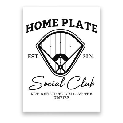 Home Plate Social Club Baseball Mom Poster