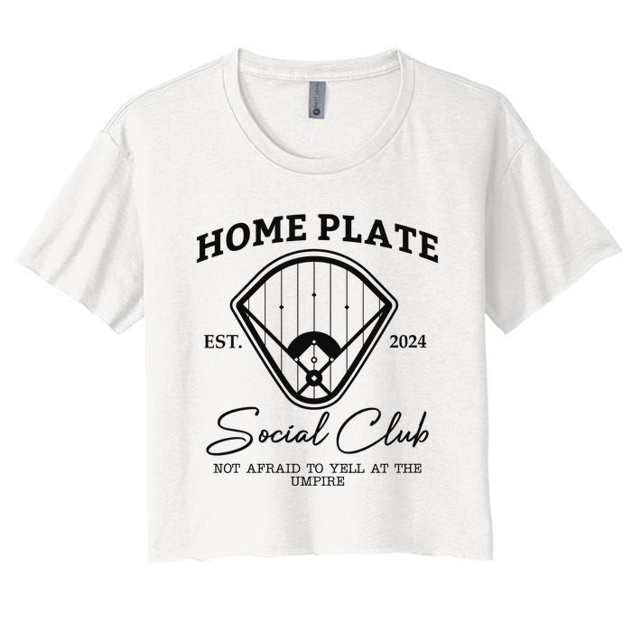 Home Plate Social Club Baseball Mom Women's Crop Top Tee