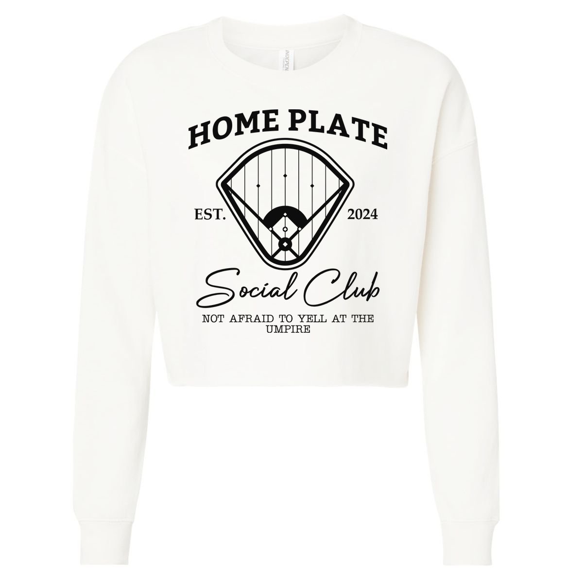 Home Plate Social Club Baseball Mom Cropped Pullover Crew