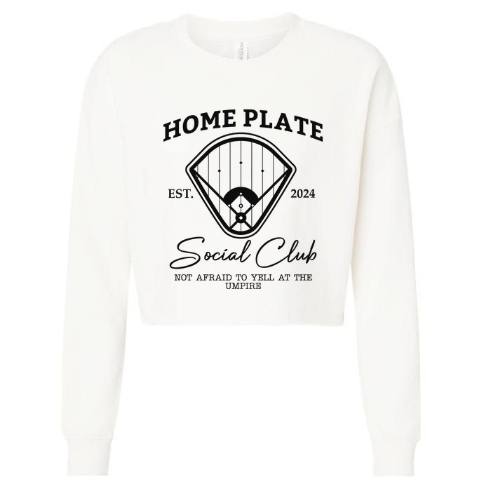 Home Plate Social Club Baseball Mom Cropped Pullover Crew