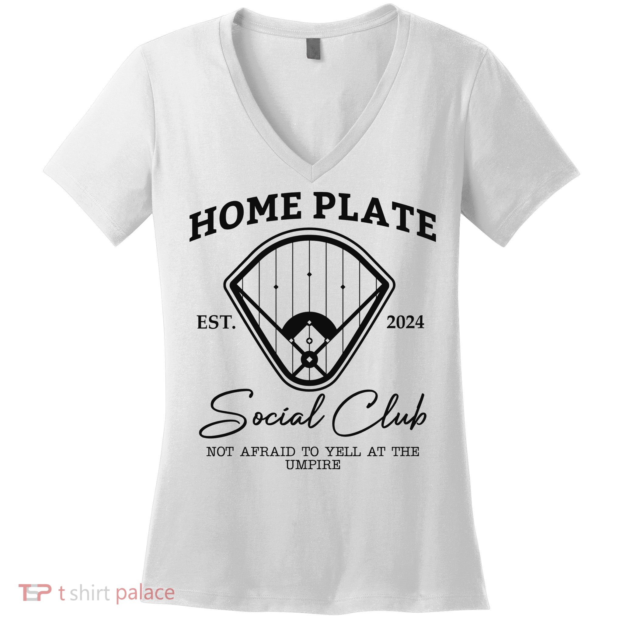 Home Plate Social Club Baseball Mom Women's V-Neck T-Shirt
