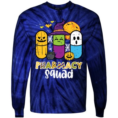 Halloween Pharmacy Squad Pills Costume Pharmacist Women Tie-Dye Long Sleeve Shirt