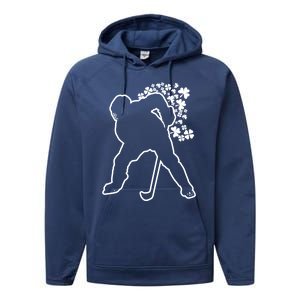 Hockey Player St Patricks Day Meaningful Gift Performance Fleece Hoodie