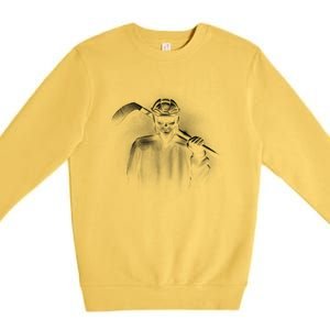 Hockey Player Sketch Premium Crewneck Sweatshirt