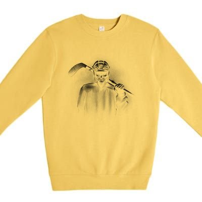 Hockey Player Sketch Premium Crewneck Sweatshirt