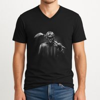Hockey Player Sketch V-Neck T-Shirt