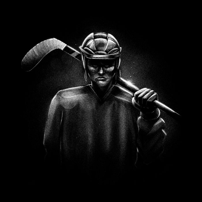 Hockey Player Sketch Flatbill Hat
