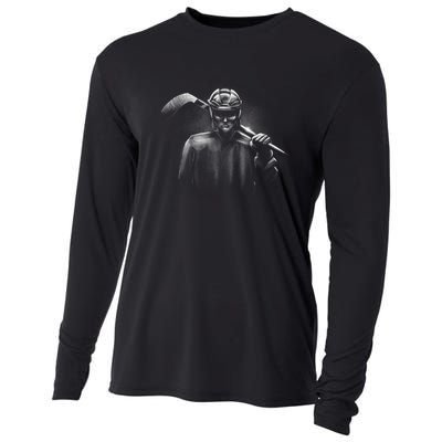 Hockey Player Sketch Cooling Performance Long Sleeve Crew