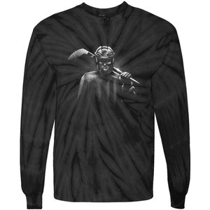 Hockey Player Sketch Tie-Dye Long Sleeve Shirt