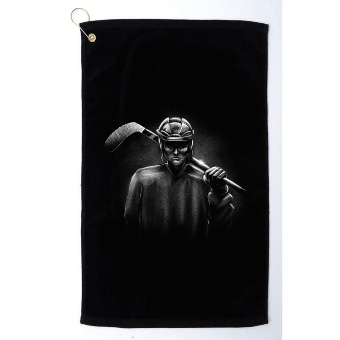Hockey Player Sketch Golf Towel