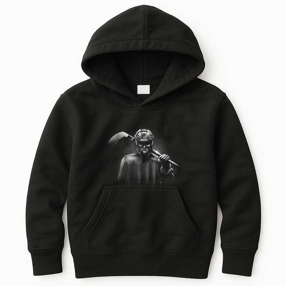 Hockey Player Sketch Kids Hoodie