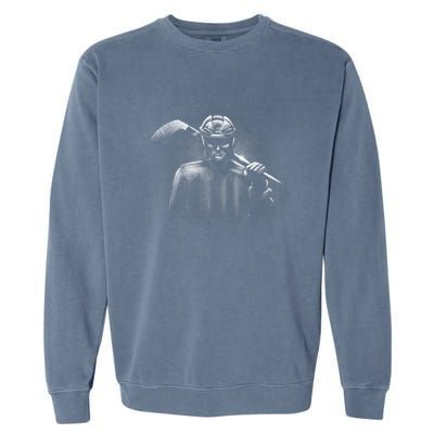 Hockey Player Sketch Garment-Dyed Sweatshirt