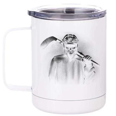 Hockey Player Sketch 12 oz Stainless Steel Tumbler Cup