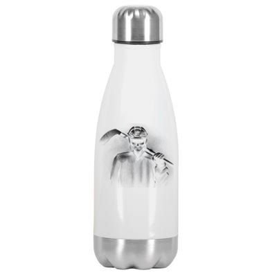 Hockey Player Sketch Stainless Steel Insulated Water Bottle