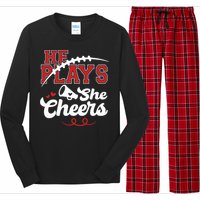 He Plays She Cheers Football Long Sleeve Pajama Set