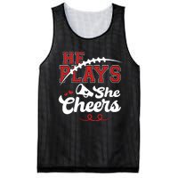 He Plays She Cheers Football Mesh Reversible Basketball Jersey Tank