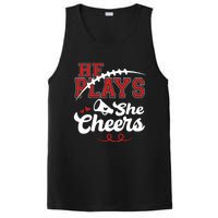 He Plays She Cheers Football PosiCharge Competitor Tank