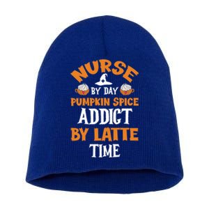 Halloween Pumpkin Spice Latte Nurse Coffee Lover Gift Short Acrylic Beanie