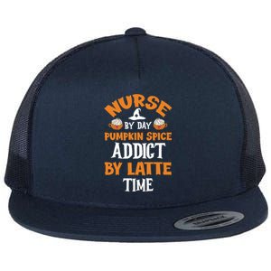 Halloween Pumpkin Spice Latte Nurse Coffee Lover Gift Flat Bill Trucker Hat