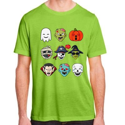 Halloween Pirate Skeleton Zombie Mummy Funny Faces Adult ChromaSoft Performance T-Shirt