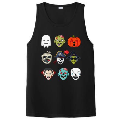 Halloween Pirate Skeleton Zombie Mummy Funny Faces PosiCharge Competitor Tank