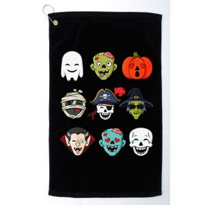 Halloween Pirate Skeleton Zombie Mummy Funny Faces Platinum Collection Golf Towel