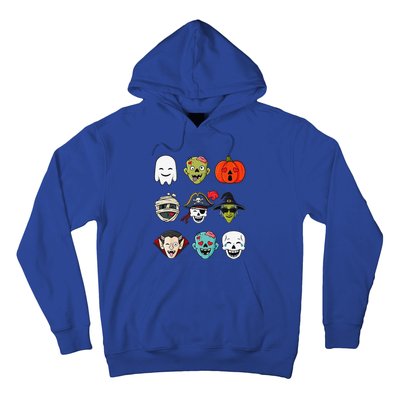 Halloween Pirate Skeleton Zombie Mummy Funny Faces Hoodie