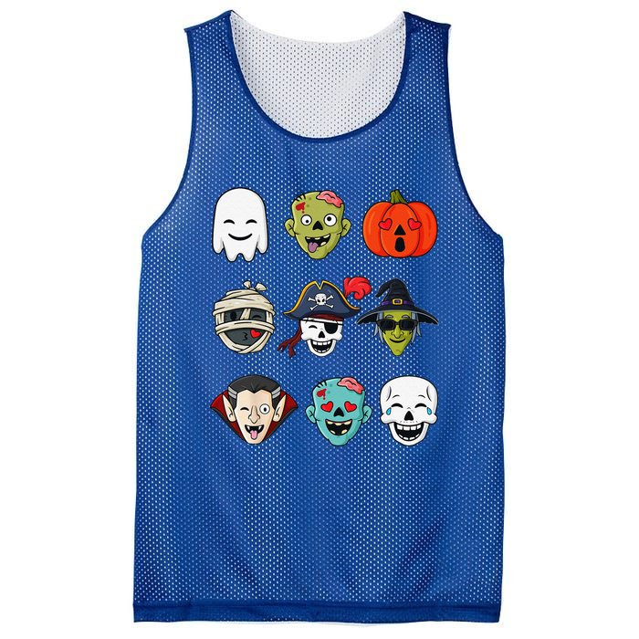 Halloween Pirate Skeleton Zombie Mummy Funny Faces Mesh Reversible Basketball Jersey Tank