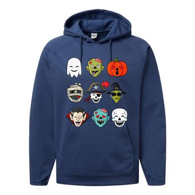 Halloween Pirate Skeleton Zombie Mummy Funny Faces Performance Fleece Hoodie