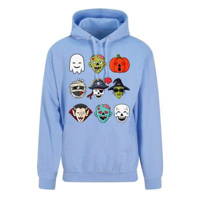 Halloween Pirate Skeleton Zombie Mummy Funny Faces Unisex Surf Hoodie