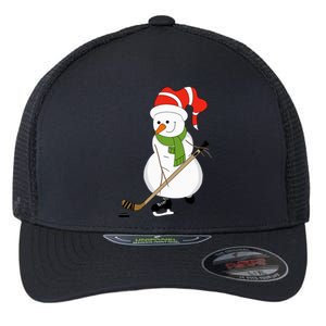 Hockey Playing Snow Gift Flexfit Unipanel Trucker Cap