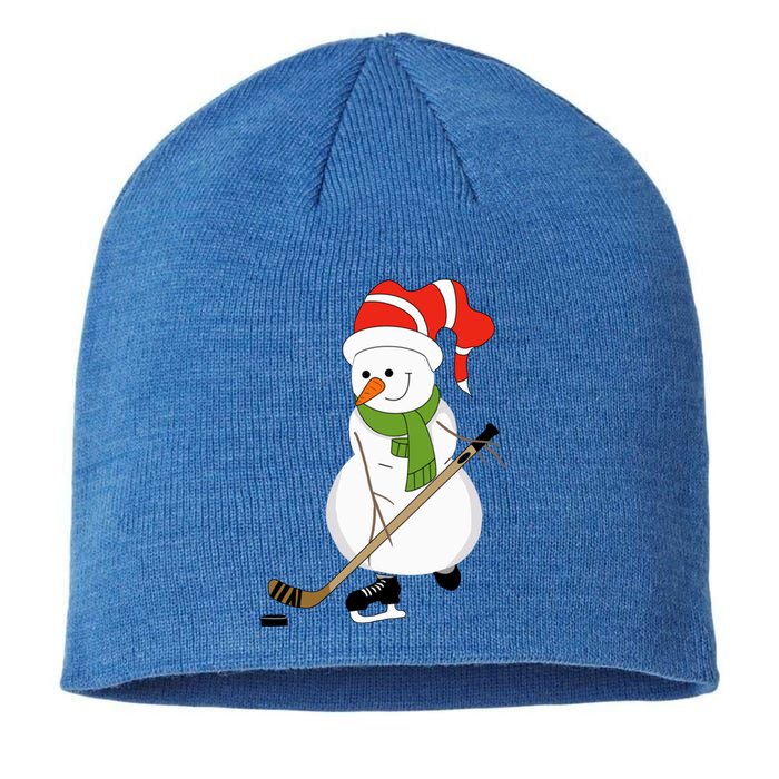 Hockey Playing Snow Gift Sustainable Beanie