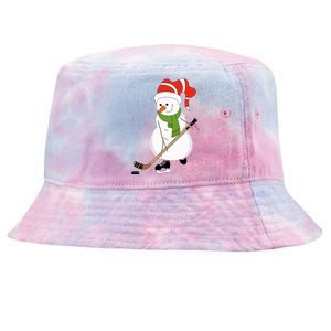 Hockey Playing Snow Gift Tie-Dyed Bucket Hat