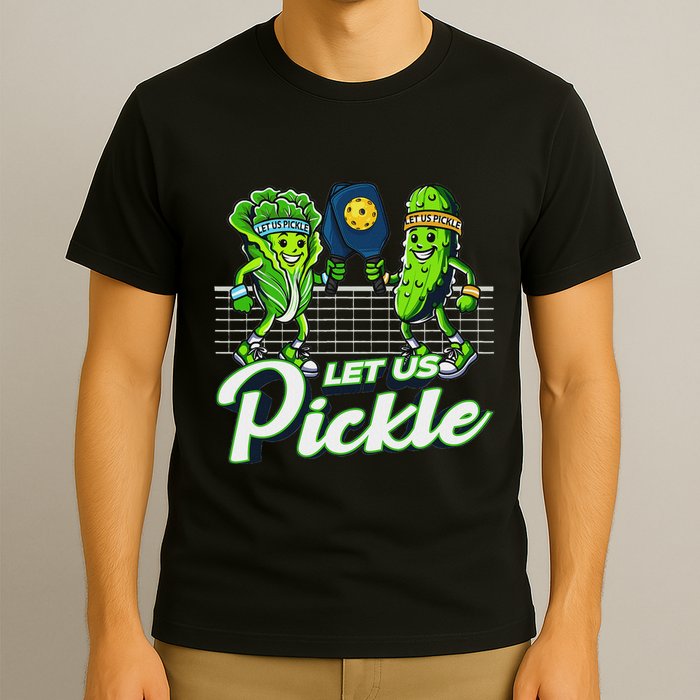 Hilarious Pickleball Swag Featuring Lettuce Pickle Players T-Shirt