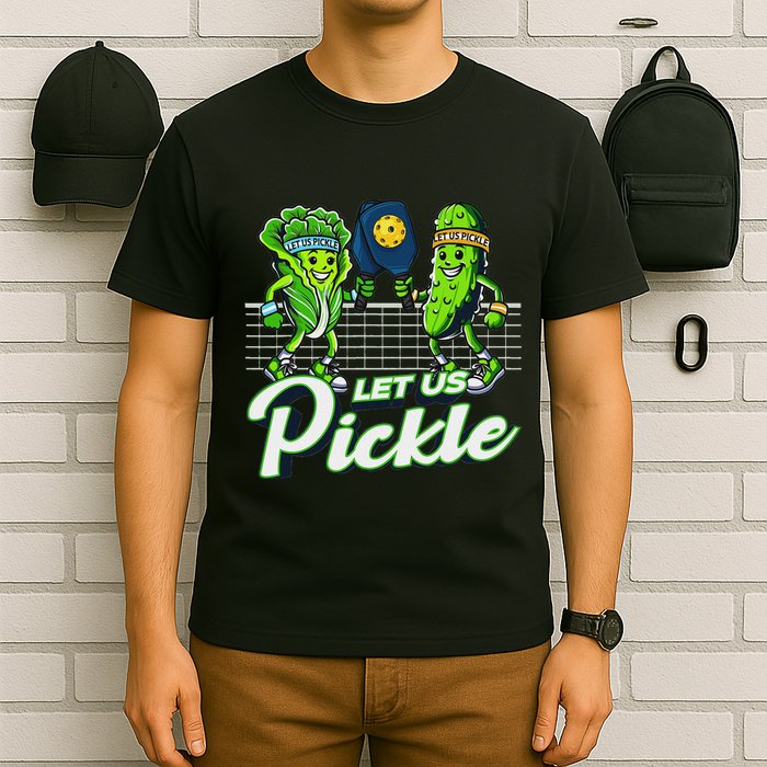 Hilarious Pickleball Swag Featuring Lettuce Pickle Players T-Shirt