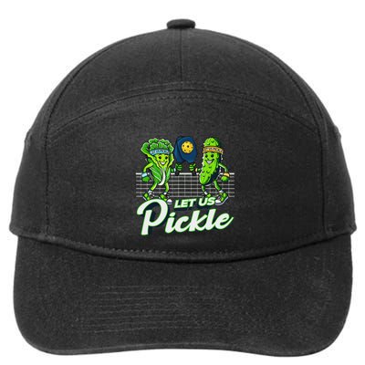 Hilarious Pickleball Swag Featuring Lettuce Pickle Players 7-Panel Snapback Hat