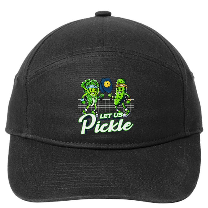 Hilarious Pickleball Swag Featuring Lettuce Pickle Players 7-Panel Snapback Hat