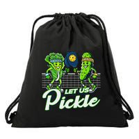 Hilarious Pickleball Swag Featuring Lettuce Pickle Players Drawstring Bag
