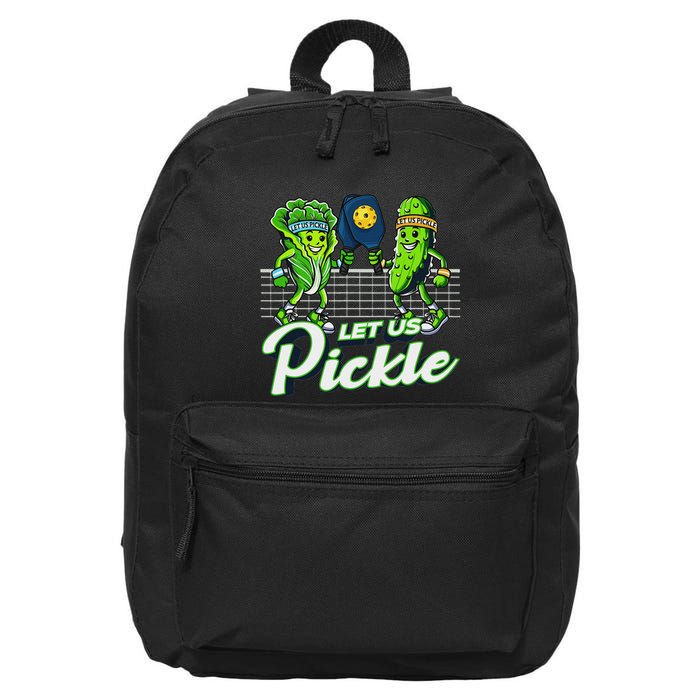 Hilarious Pickleball Swag Featuring Lettuce Pickle Players 16 in Basic Backpack