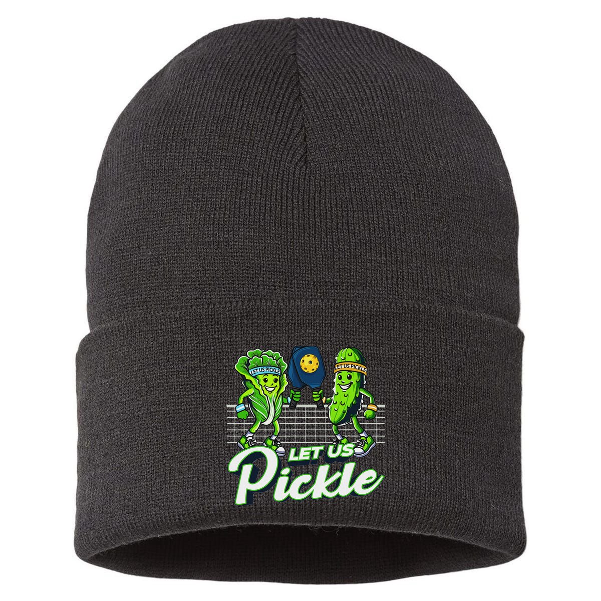 Hilarious Pickleball Swag Featuring Lettuce Pickle Players Sustainable Knit Beanie