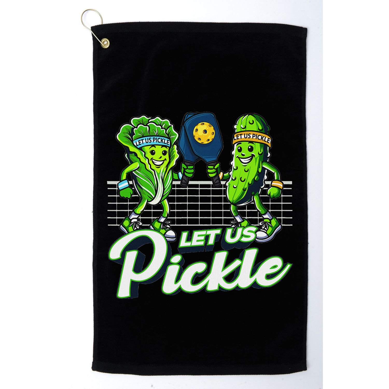 Hilarious Pickleball Swag Featuring Lettuce Pickle Players Golf Towel
