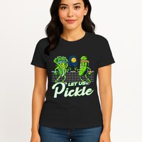 Hilarious Pickleball Swag Featuring Lettuce Pickle Players Womens T-Shirt