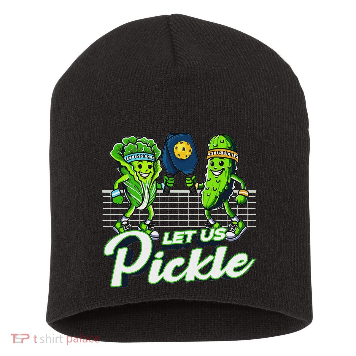 Hilarious Pickleball Swag Featuring Lettuce Pickle Players Short Acrylic Beanie